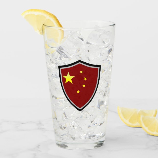 Chinesische Flagge Glas (Vorderseite Ice)
