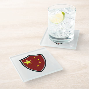 Chinesische Flagge Glasuntersetzer