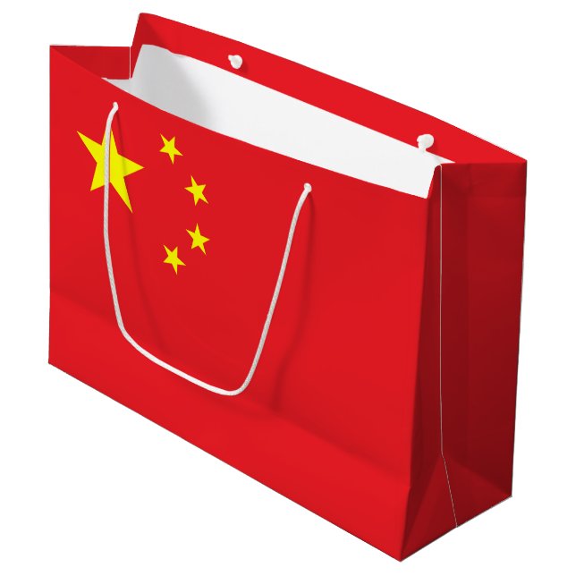 Chinesische Flagge Große Geschenktüte (Vorderseite Schrägansicht)