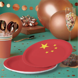 Chinesische Flagge Pappteller