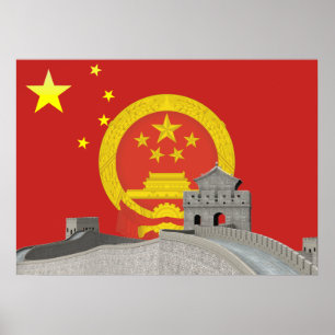 Chinesische Flagge Poster