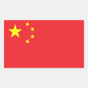 Chinesische Flagge Rechteckiger Aufkleber