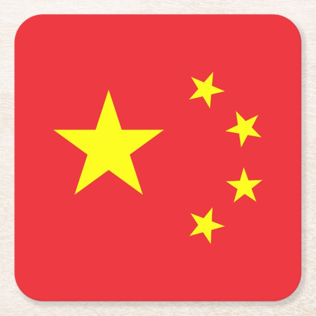 Chinesische Flagge Rechteckiger Pappuntersetzer (Vorderseite)