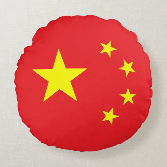 Chinesische Flagge Rundes Kissen (Vorderseite)