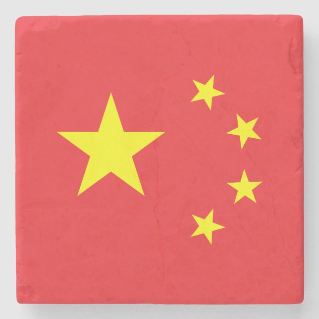 Chinesische Flagge Steinuntersetzer (Vorderseite)