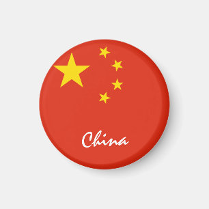 Chinesische Flagge und China - Reise-/Sportfans Magnet