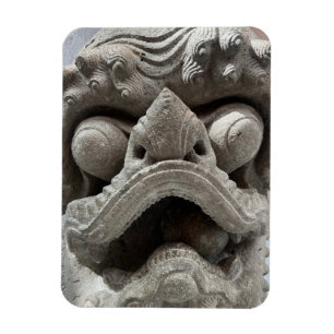 Chinesische Foo-Hund-Drache Granit-Fels-Skulptur Magnet
