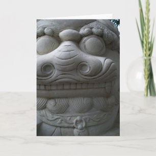 Chinesische Foo-Hund-Statue Feiertagskarte