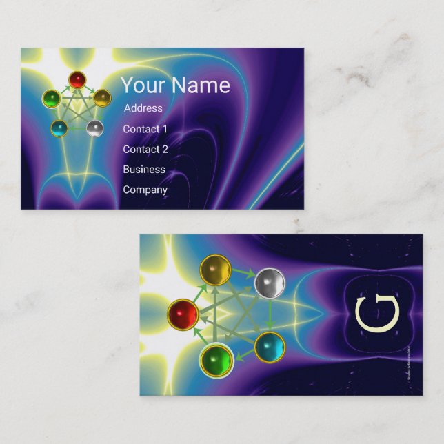 CHINESISCHE FÜNF ELEMENTE FENG SHUI SPIRITUELLE EN VISITENKARTE (Vorne/Hinten)