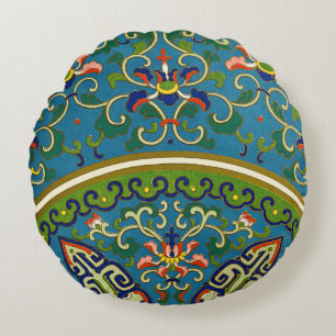 Chinesische geometrische Tradional Entwurfs-Kissen Rundes Kissen