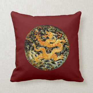 Chinesische gestickter goldener Drache des Kissen