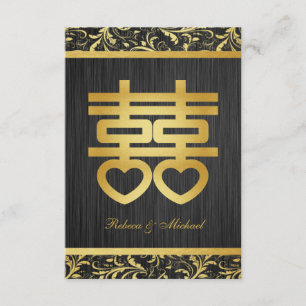 Chinesische Gold-/Blk-Double-Happy-RSVP-Karten RSVP Karte
