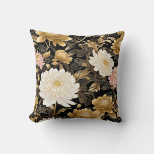 Chinesische Goldblumen. Schöne und elegante Stoffe Kissen