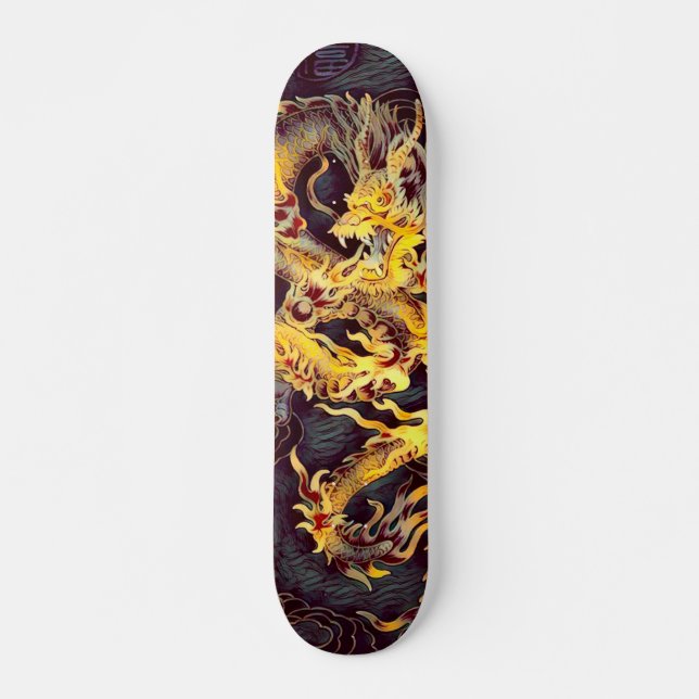 Chinesische Goldkaiser-Drache-Element-Gewohnheit Skateboard (Vorne)