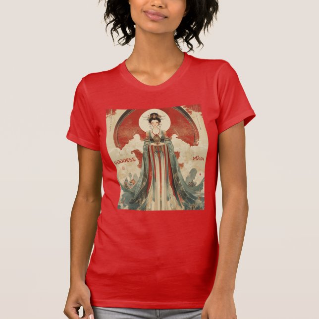 Chinesische Göttin Nuwa Mythological Art T - Shirt (Vorderseite)
