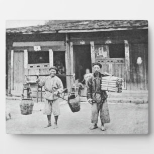 Chinesische Hawkers, c.1870 (b/w-Foto) Fotoplatte