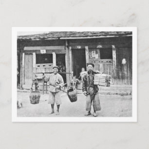 Chinesische Hawkers, c.1870 (b/w-Foto) Postkarte