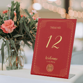 Chinesische Hochzeit des eleganten Red Double Happ Sockelschild