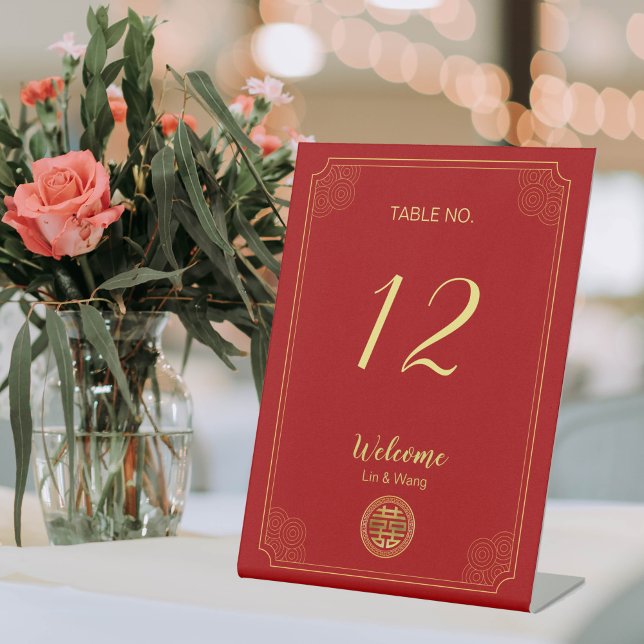 Chinesische Hochzeit des eleganten Red Double Happ Sockelschild (Von Creator hochgeladen)