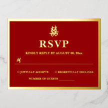 Chinesische Hochzeit doppeltes Glück Herz rsvp Kar