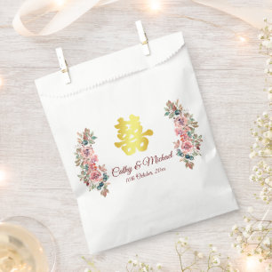 Chinesische Hochzeit doppeltes Glück rustikal Geschenktütchen