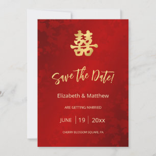 Chinesische Hochzeit - doppeltes Glück Save The Date