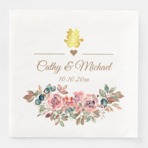 Chinesische Hochzeit elegante rustikale staubige r Serviette