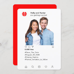 Chinesische Hochzeit im Instagram-Stil speichern d Einladung