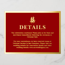 Chinesische Hochzeit mit doppeltem Glück Einzelhei