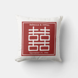 Chinesische Hochzeit mit doppeltem Glück Kissen