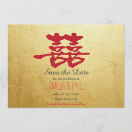 Chinesische Hochzeit mit doppeltem Glück - Save th The Date