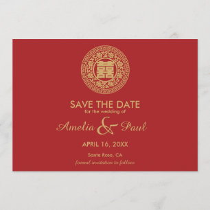 Chinesische Hochzeit mit doppeltem Glück - Save th The Date