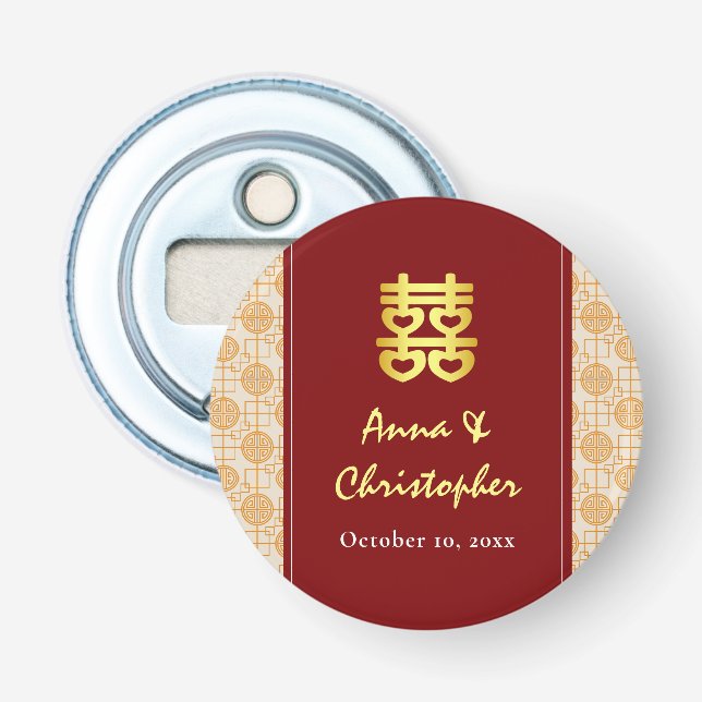 Chinesische Hochzeit peranakan Flaschenöffner (Vorderseite)