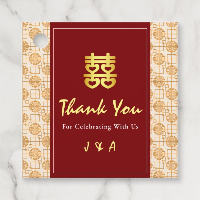 Chinesische Hochzeit peranakan Geschenkanhänger (Vorderseite)