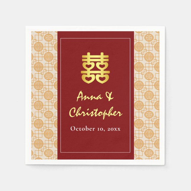 Chinesische Hochzeit peranakan Serviette (Vorderseite)