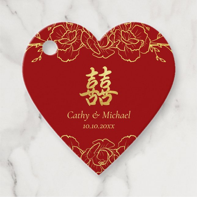 Chinesische Hochzeit vom Roten Gold Geschenkanhänger (Vorderseite)