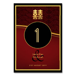 Chinesische Hochzeiten Tischnummern Rotes Gold