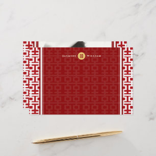Chinesische Hochzeits-rotes doppeltes Briefpapier