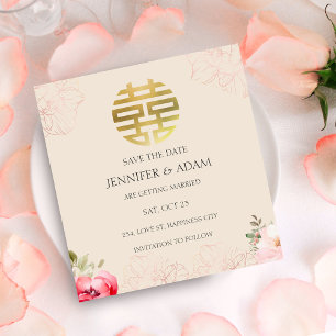 Chinesische Hochzeits-Tea-Zeremonie Save-the-Date- Einladung