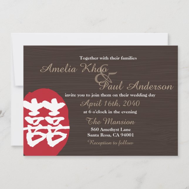 Chinesische Hochzeitseinladung Einladung (Vorderseite)