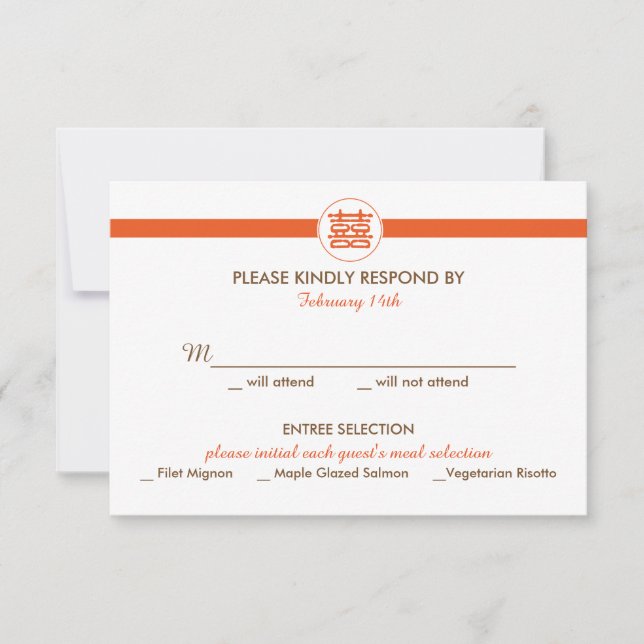 Chinesische Hochzeitseinladung - UAWG RSVP Karte (Vorderseite)