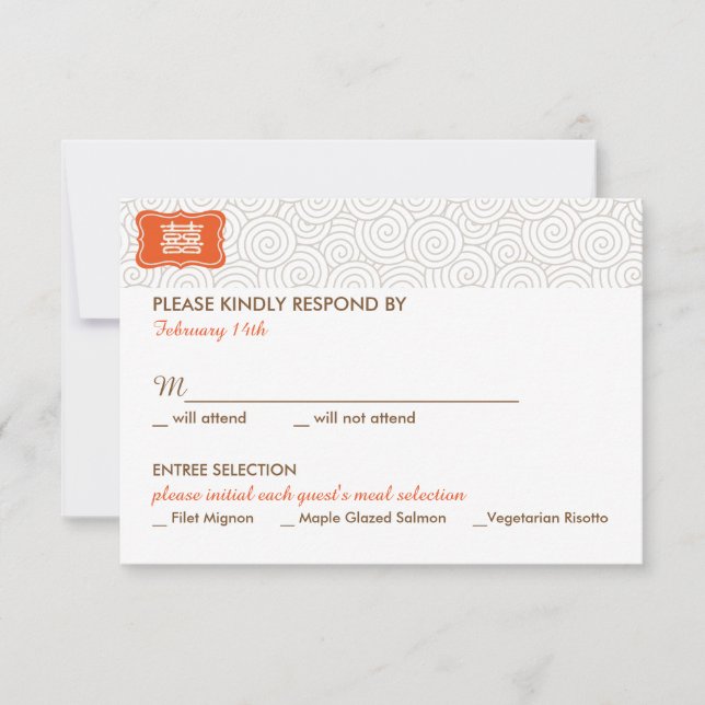 Chinesische Hochzeitseinladung - UAWG RSVP Karte (Vorderseite)