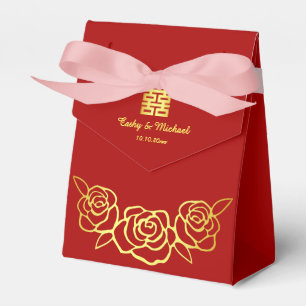 Chinesische Hochzeitsflor-Rosen-Papierkunst rot un Geschenkschachtel