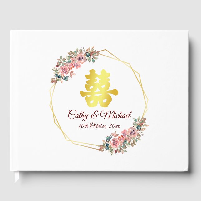 Chinesische Hochzeitskrieg-Blume Gästebuch (Vorderseite)