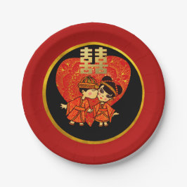 Chinesische Hochzeitsparty Teller Traditionelles P