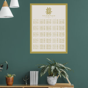 Chinesische Hochzeitstabelle für doppeltes Glück Poster