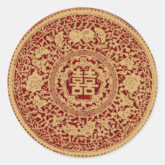 Chinesische Hochzeitsticker Runder Aufkleber