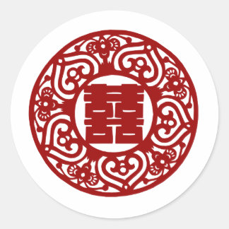 Chinesische Hochzeitsticker Runder Aufkleber
