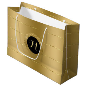 Chinesische Imitat-Goldstreifen-Monogramm Große Geschenktüte
