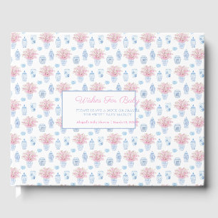 Chinesische Jar Blue White Pink Wünsche für Babydu Gästebuch